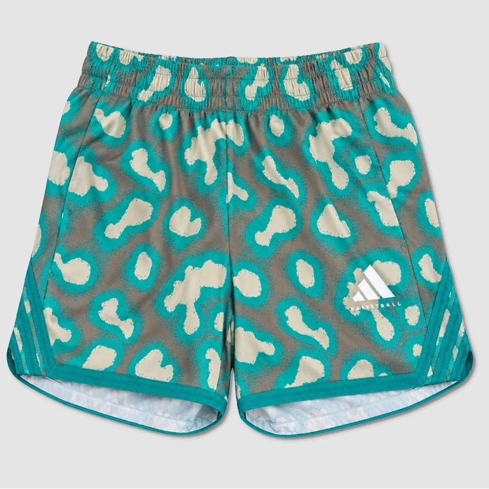 Adidas Crazylite AOP Basketball Shorts - NWT Womens Green / Multi - #49943-N3